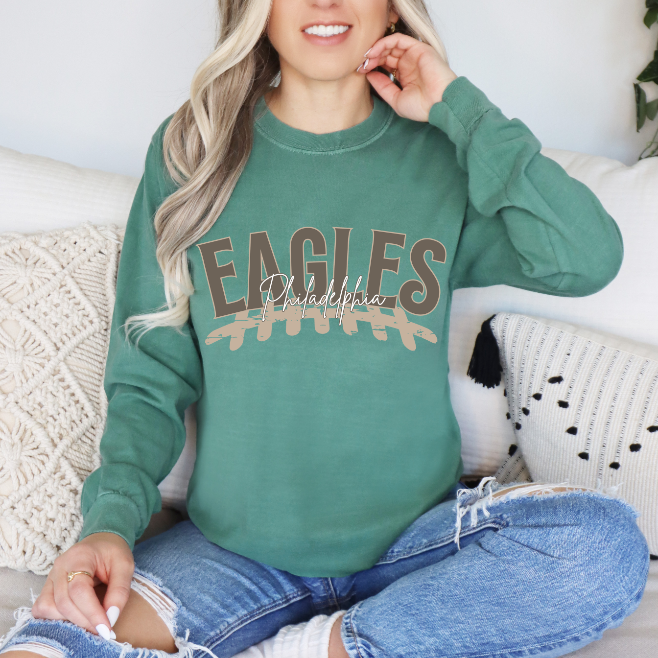 Eagles Comfort Wash Long Sleeve