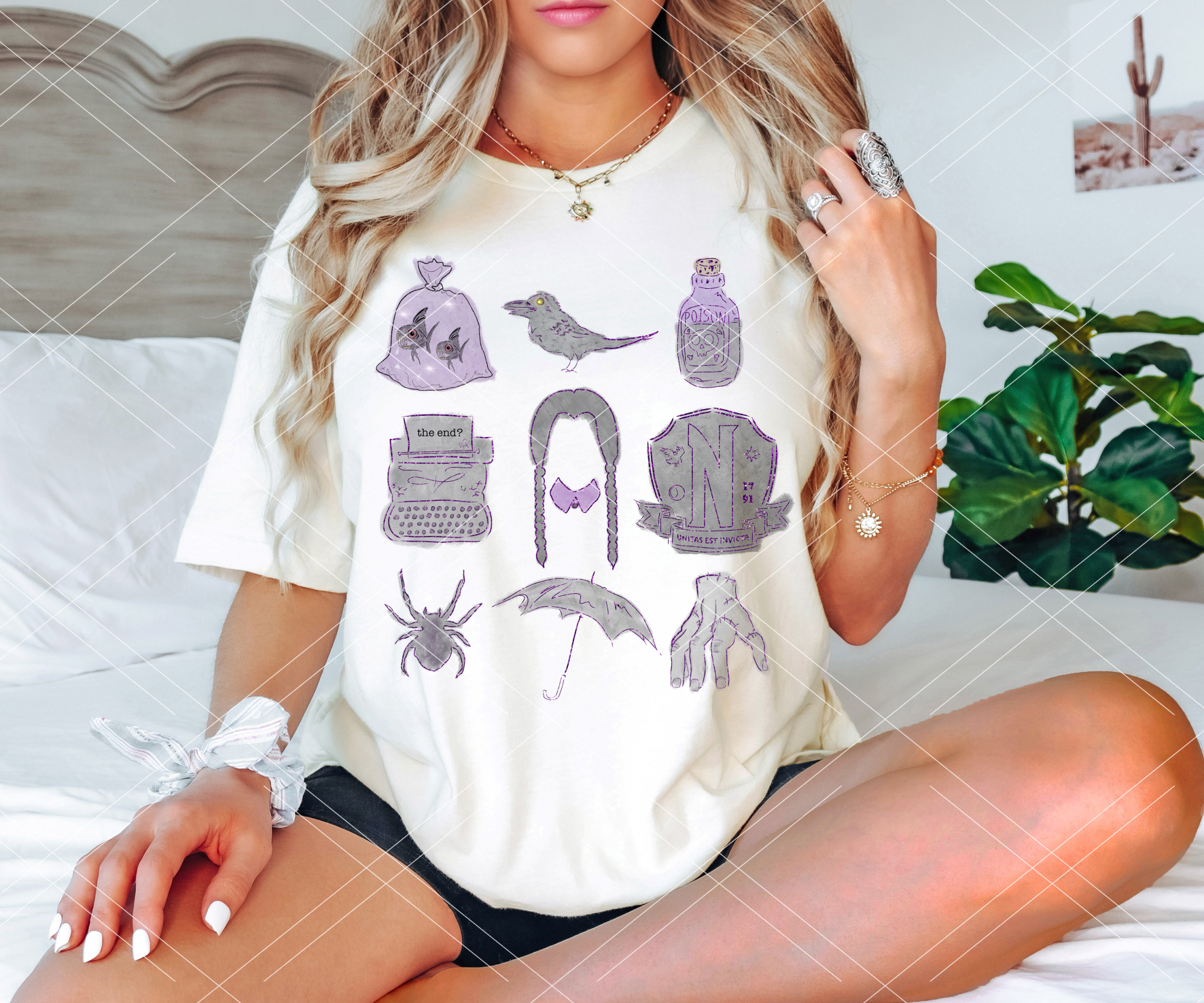 Wednesday Adams Watercolor Collage