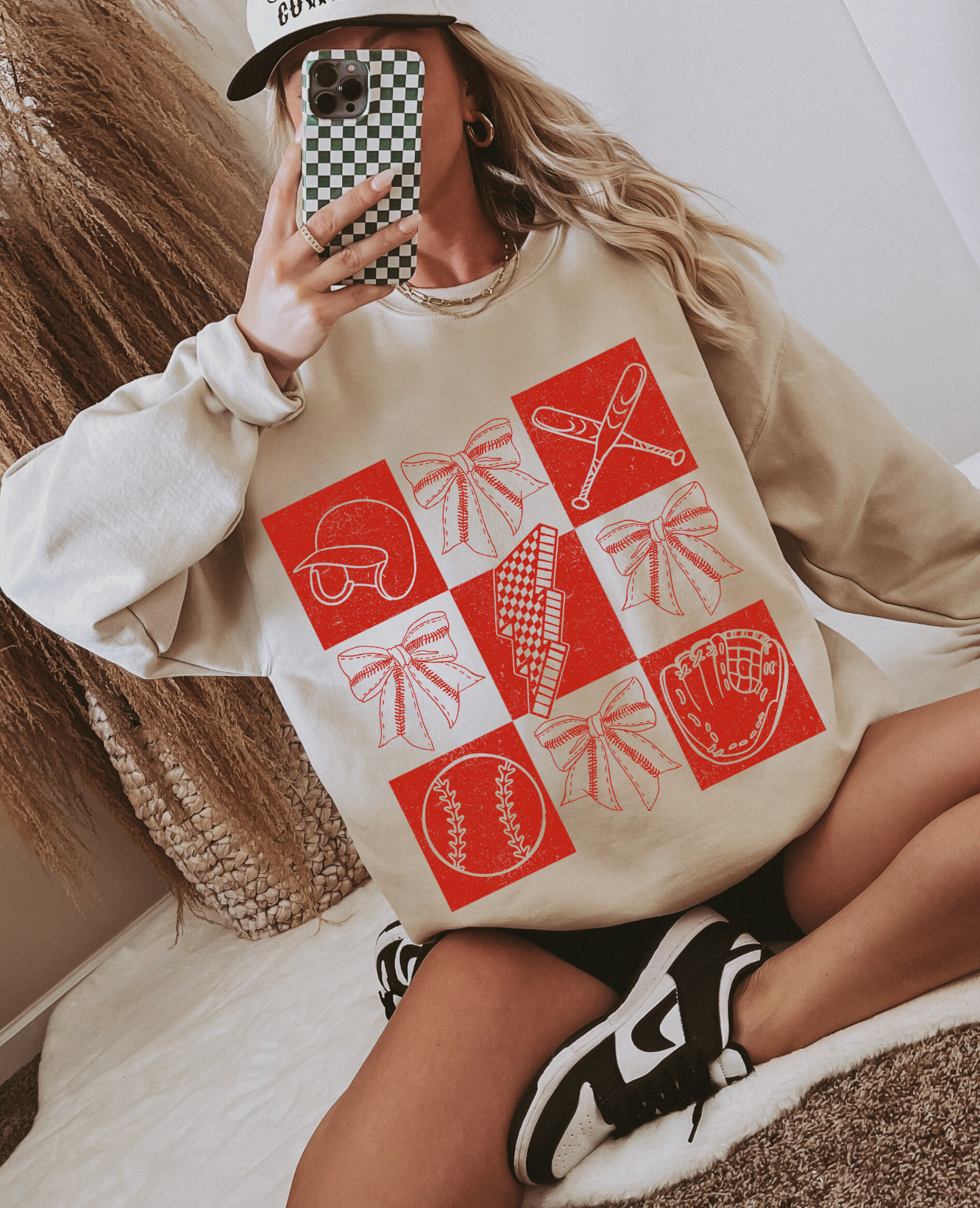 Baseball Coquette Checkered