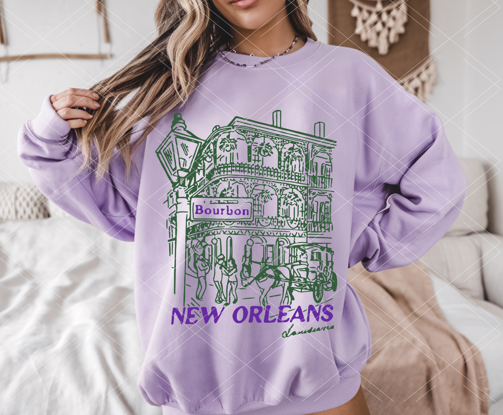 New Orleans French Quarter Line Art