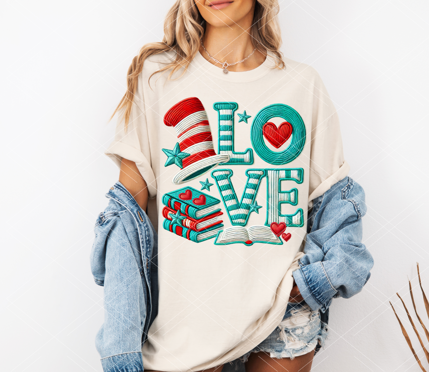 Faux Embroidery Love Dr. Seuss