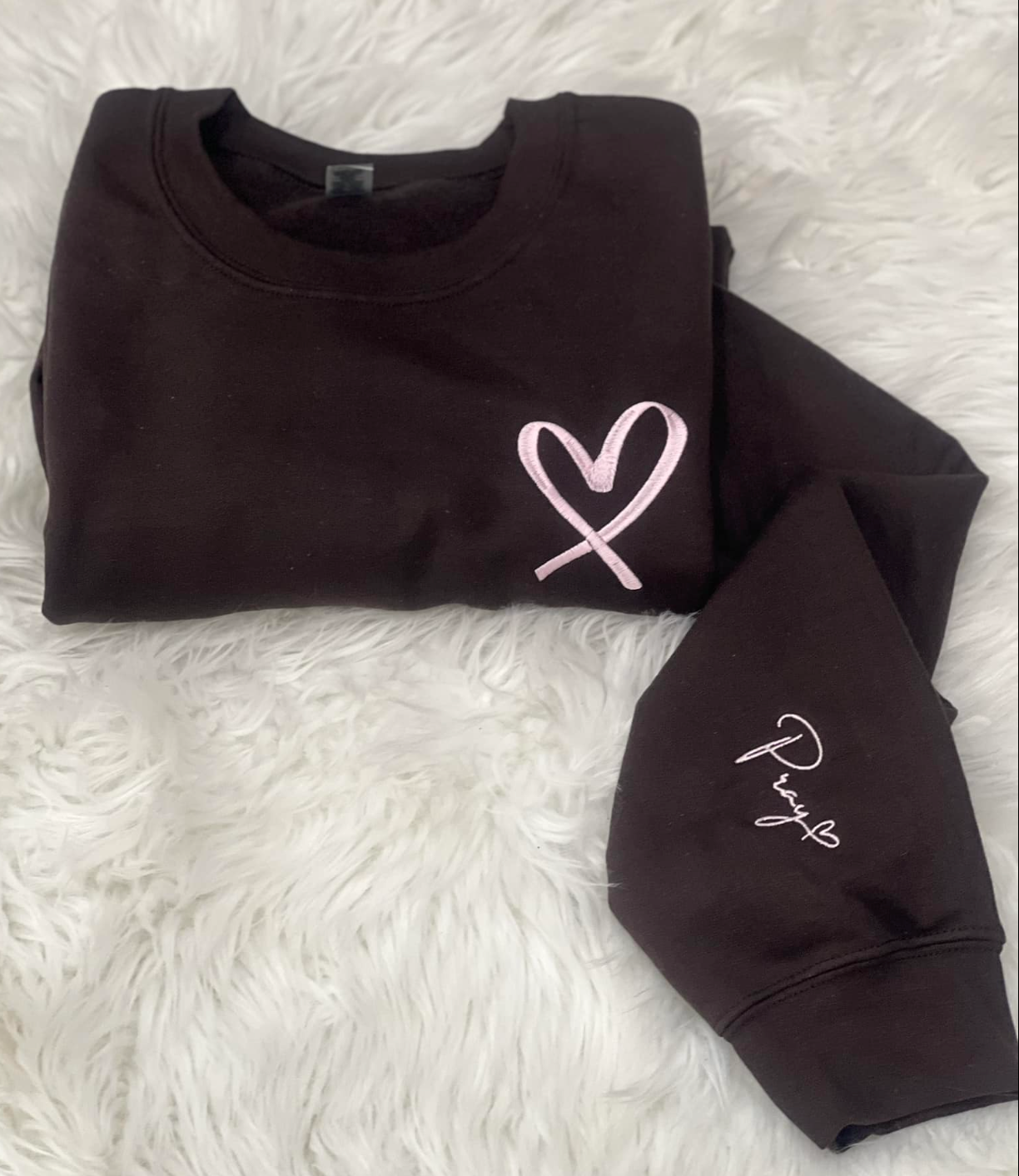 Embroidered pray with heart